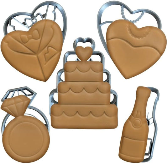 Wedding Set of 5 Cookie Cutters