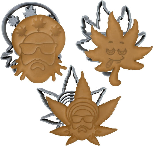 Marijuana Cannabis Cookie Cutters Set Of 3